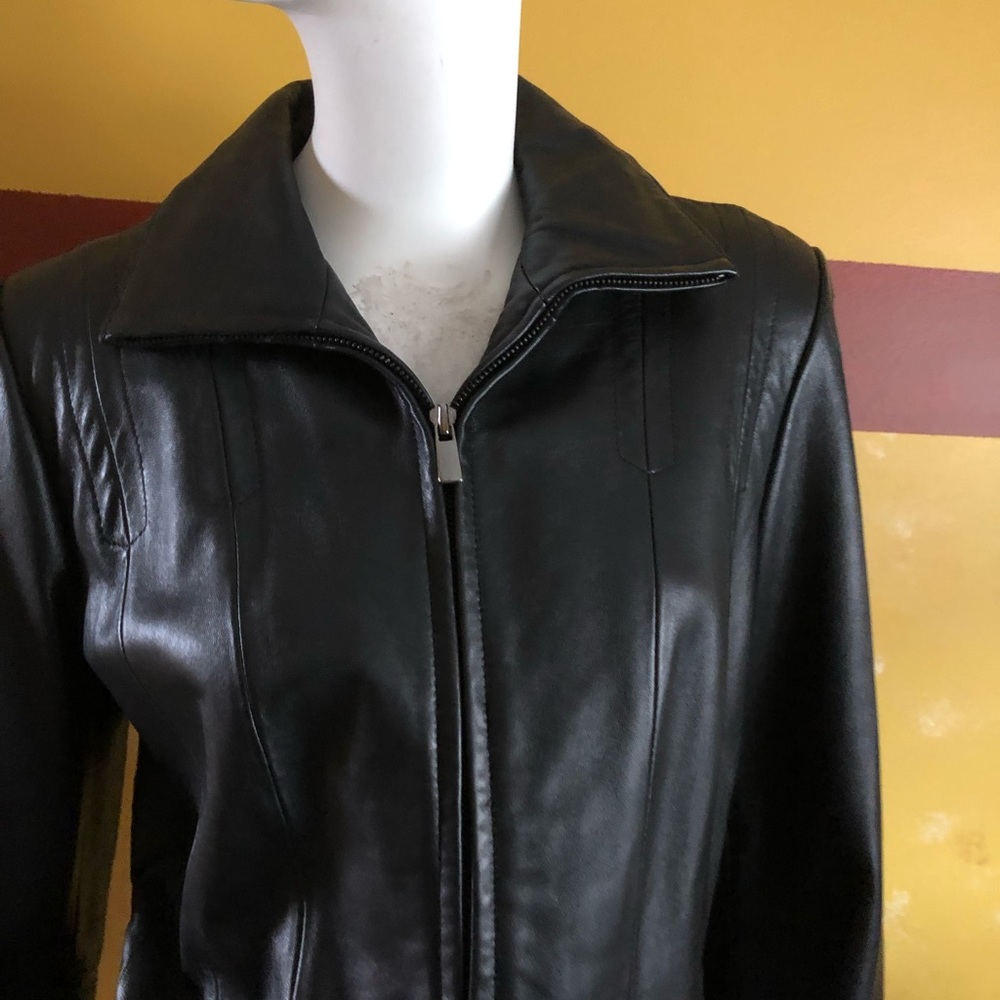 Bromley Collection black leather jacket